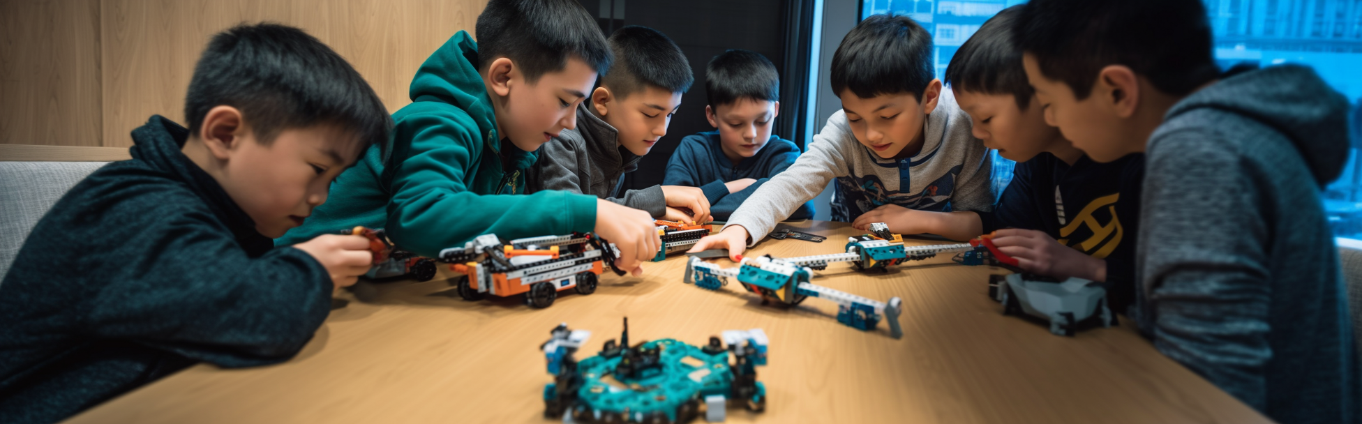 Students during the robotic workshop